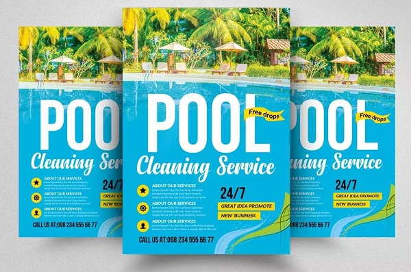 Crystal Clear Pools: A Refreshing Flyer Template for Your Pool Cleaning Business